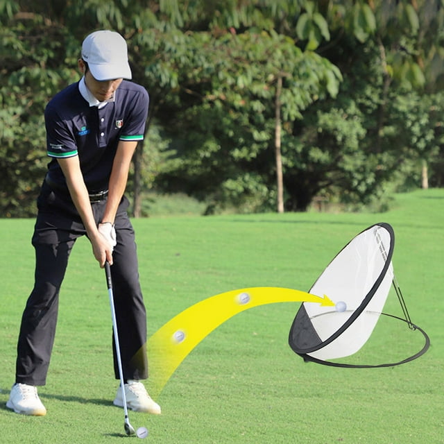 LJNYFDC Golf Training Equipment Golf Chipping Practice Net Accuracy and Swing Trainer Chipping Pitching Cage Mat Portable Golf Practice Net for Indoor Outdoor Golfing