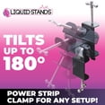 thumbnail image 2 of Liquid Stands Piano Stand Power Strip Mount - Fits 1"" To 3.4"" - Piano Desk Clamp Power Strip Holder - Removable Under Desk Power Strip Holder For Edge - Sturdy Table Clamp Mount And Cable Management, 2 of 5