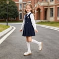 thumbnail image 4 of FINALGANG Kids Girls Adjustable Pearl Strap Front Bow Mary Jane Shoes Flat Block Heel Soft Insole Daily Dress Shoes Cute Shoes 12-12.5 Years, 4 of 6