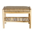 thumbnail image 5 of Solid Acacia Padded Bench with Shelf in Natural Tan Wood Grain, 5 of 8