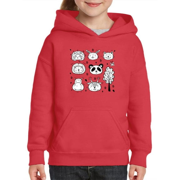 Kids Animals Drawing Hoodie Juniors -Image by Shutterstock, x-Large
