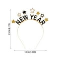 thumbnail image 2 of Happy New Years Headbands For Women Glittery Rhinestone Letter Star Hairbands Festive New Year's Eve Party Decoration Holiday Gift Gold, 2 of 2