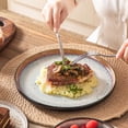 thumbnail image 5 of Malacasa Dinnerware Sets for 4, 12 Pcs Stoneware Plates and Bowls Set, Reactive Glaze Dish Set, Microwave & Dishwasher Safe, Yellow, 5 of 13