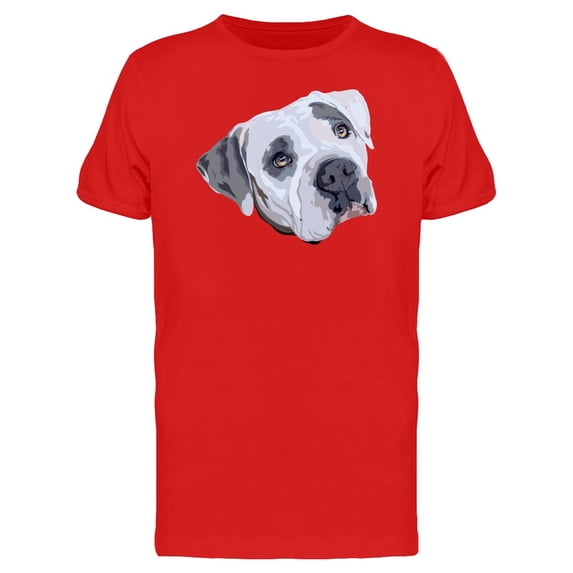 Cute Gray Pitbull Head T-Shirt Men -Image by Shutterstock, Male XX-Large