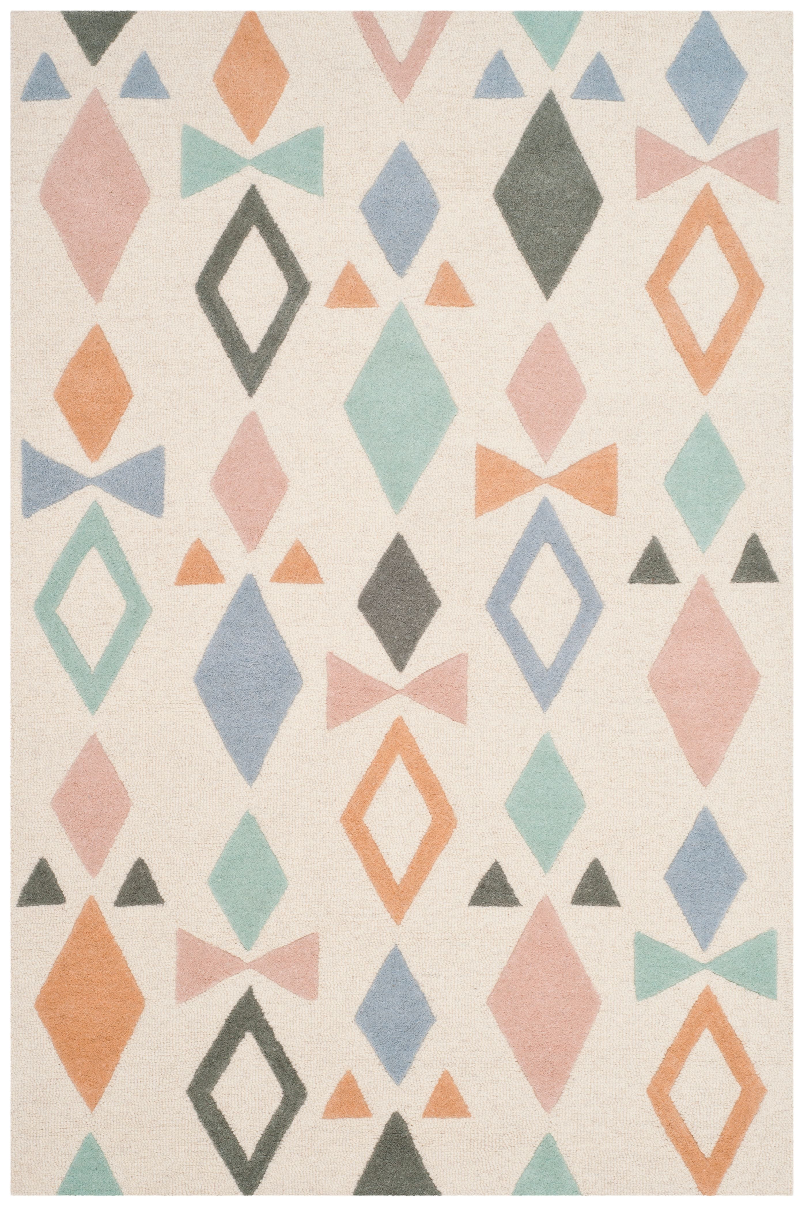 Safavieh  Handmade Kids Nertila Wool Rug 4'  x  6' 4' x 6' Indoor,Handmade Living Room,Kids Room,Bedroom Rectangle