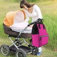 thumbnail image 6 of Zufioo Darkmagenta Print Large capacity mommy bag, diaper bag, waterproof parent-child backpack, multi-pocket design backpack suitable for travel and shopping, 6 of 6