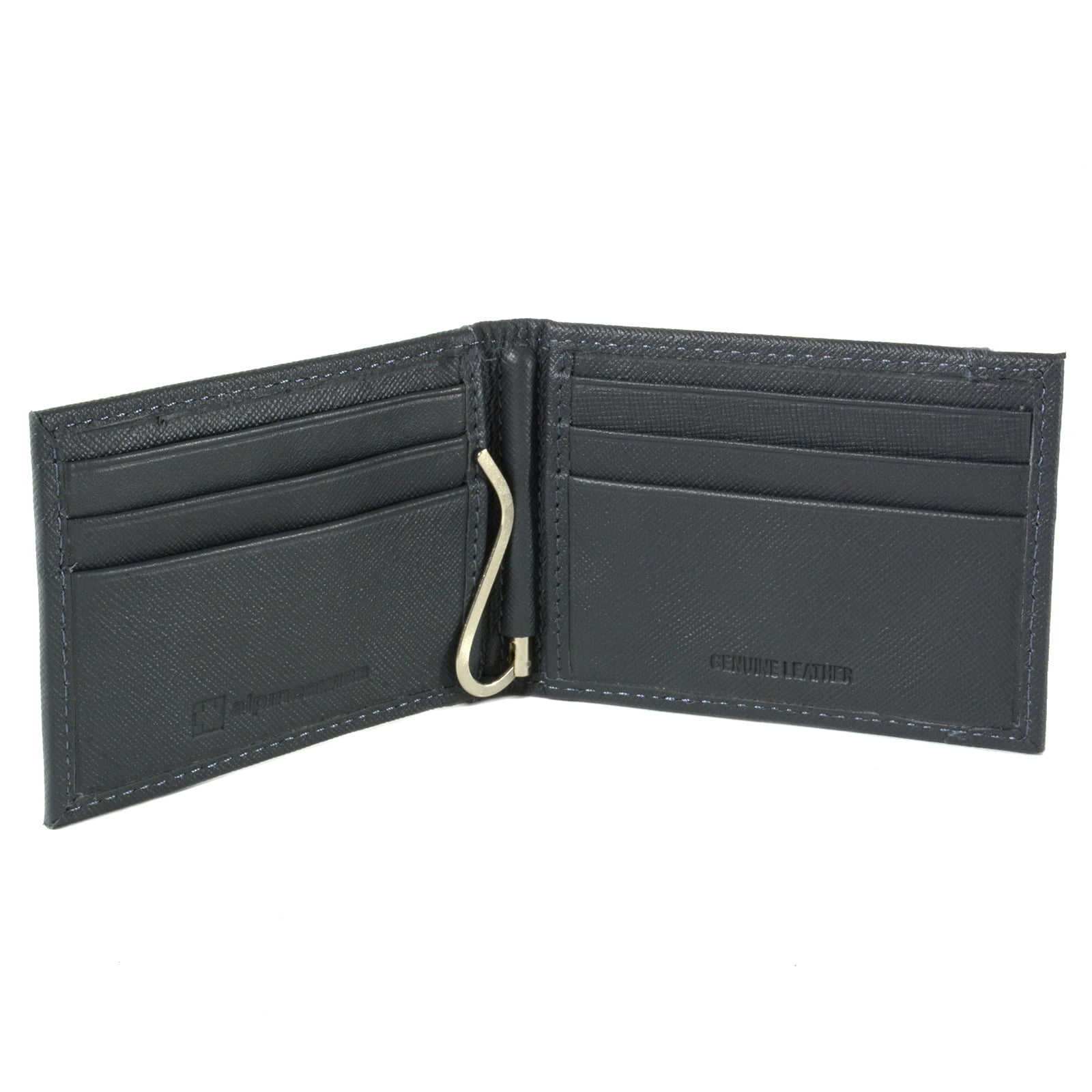 Alpine Swiss Mens Bifold Money Clip Spring Loaded Leather ID Front Pocket Wallet - www.bagssaleusa.com