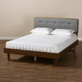 thumbnail image 6 of Baxton Studio Dark Grey Fabric Upholstered and Ash Walnut Finished Wood King Size Platform Bed, 6 of 21