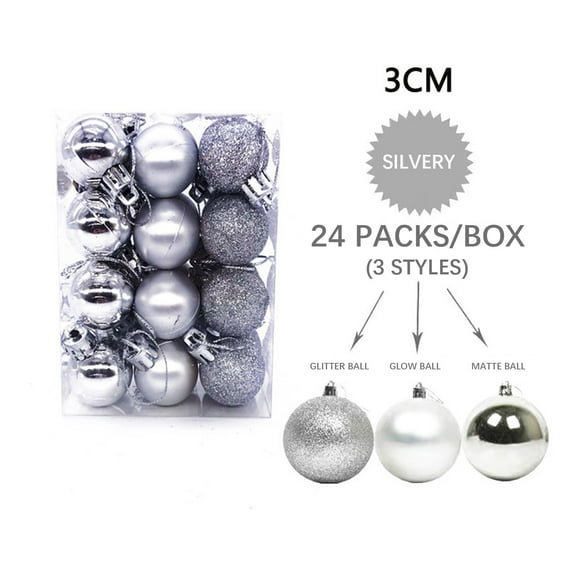 Iumwxz Savings 1.18" Christmas Ball Pack of 24 Pcs Pendant Decorative Shatterproof Christmas Tree Pendants Hanging Christmas Baubles Balls Ornaments SetGrinch Christmas Decorations Christmas Craft