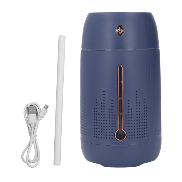 Air Humidifier USB Cool Mist Humidifier Car Diffuser with 1.2L Water Tank Colorful Light for Gym Home Car Office Electroplated Blue