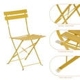 thumbnail image 2 of ACEGOSES 3 Pces Patio Folding Chairs with a Steel Frame Table for Garden, Deck and Yards, Sunflower yellow, 2 of 8