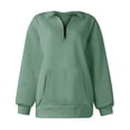 thumbnail image 4 of SIYUDAN Adult Women'S Sweatshirt Long Sleeve Sweatshirt for Women'S Quarter Zip Green Pullover Plain Crewneck Sweatshirt Winter Clothes for Women 2025 Trendy Trendy Womens Clothes, 4 of 5