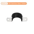 thumbnail image 4 of Unique Bargains 16Pack 1-1/8' Cable Clamp U Shape Stainless Steel Rubber Cushioned Pipe Strap, 4 of 5
