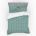thumbnail image 2 of Ambesonne Floral Bedding Set 3 Pcs, Classic Oriental Blooms Art, Twin XL, Pale Blue and Champagne, 2 of 3