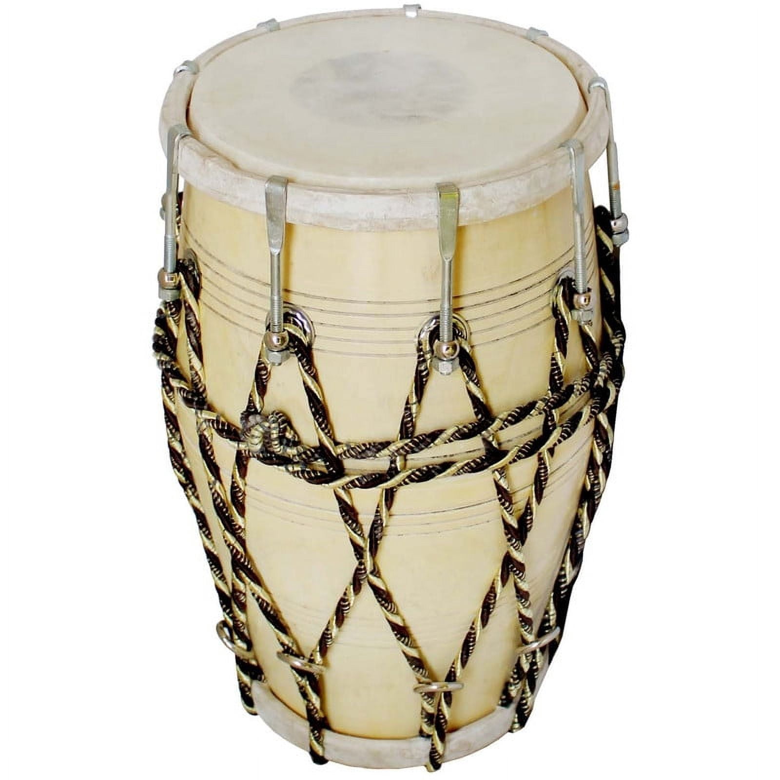 SHREYAS Handmade Wood Drum Dholak SR + Rope Amr Indian Folk Musical Instrument for any Age Group