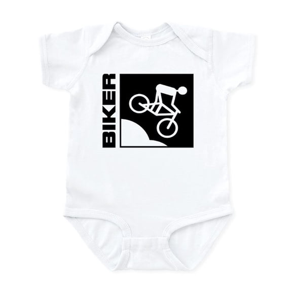 CafePress - Biker Cycling Mountain Bike Mtb Downhill Infant Bo - Baby Light Bodysuit, Size Newborn - 24 Months