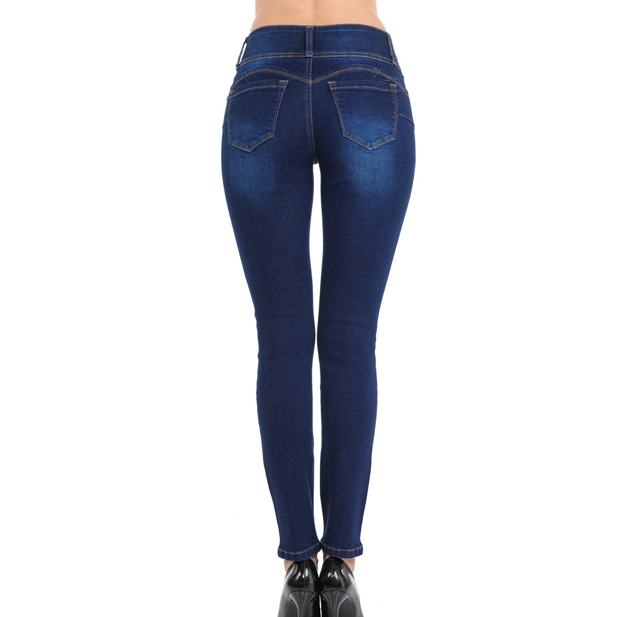 Juniors' Super Stretch 3-Button Waistband Jeans - image 2 of 2