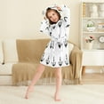 thumbnail image 3 of FORMRS Niños Bathrobe Unisex Hooded Robe Soft Plush Pajamas Sleepwear, Size 10-12T, Anchor Pattern, 3 of 7