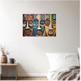 thumbnail image 2 of ZHONGYUTONG African Masks Wall Art Vintage Tribal Painting Black Art Prints African Traditional Culture Canvas Afro Ethnic Pictures African American Wall Decor Framed (24.00" x 36.00"), 2 of 4