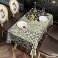 thumbnail image 2 of Gray Floral and Petal Pattern Rectangle Tablecloth 60"x102",Waterproof Polyester Rectangle Table Cloth, Wipeable Spillproof Polyester Tablecloth for Dining, Camping, Indoor and Outdoor, 2 of 6