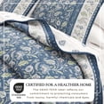 thumbnail image 2 of Floral Cotton Quilt Set - Lightweight, Soft, All-Season - 2-Piece Reversible Boho Bedding Set (Twin / Twin XL, Regal Garden - Blue), 2 of 6