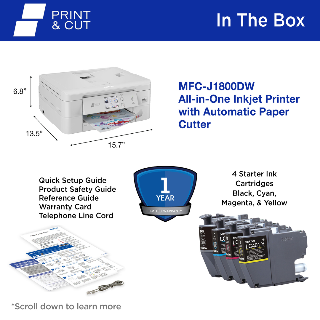 Brother MFC-J1800DW Print & Cut All-In-One Inkjet Printer photo 8