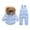 Blue, variant on 0-3 Years Preemie Newborn Baby Outfits Solid Color Fleece Hooded Pocket Down Jacket Zipper Jumpsuits Winter Thermal Sets