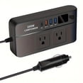 thumbnail image 1 of SUTENGDA 200W Car Power Inverter  DC 12V To 110V AC Car Inverter  3 USB 1 Type-C Ports Charger Adapter Car Plug Converter With Switch And Current LED Screen  Suitable For Car  SUV & Truck, 1 of 6