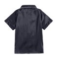 thumbnail image 5 of eczipvz Girls Pajamas Satin Pajama Set Silk Pjs Short Sleeve Sleepwear Loungewear Clothes Set Black 8-9 Years, 5 of 7