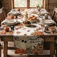 thumbnail image 6 of Sm:)e Ghost Pumpkins Maple Leaves Halloween Table Runner, Seasonal Fall Kitchen Dining Table Decoration for Home Party Decor 13x72 Inch, 6 of 7