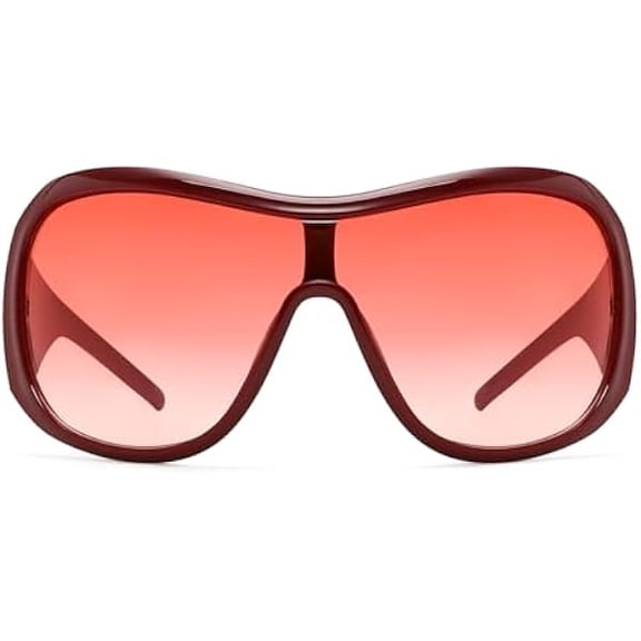 Trendy Oversized Sunglasses For Women Men, Big Tinted Funky Wrap Around Sunglasses Apres Ski Shield Cool Shades