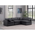 thumbnail image 2 of Meridian Furniture Indulge 129" Black Vegan Leather L-Shaped Modular Sectional, 2 of 10