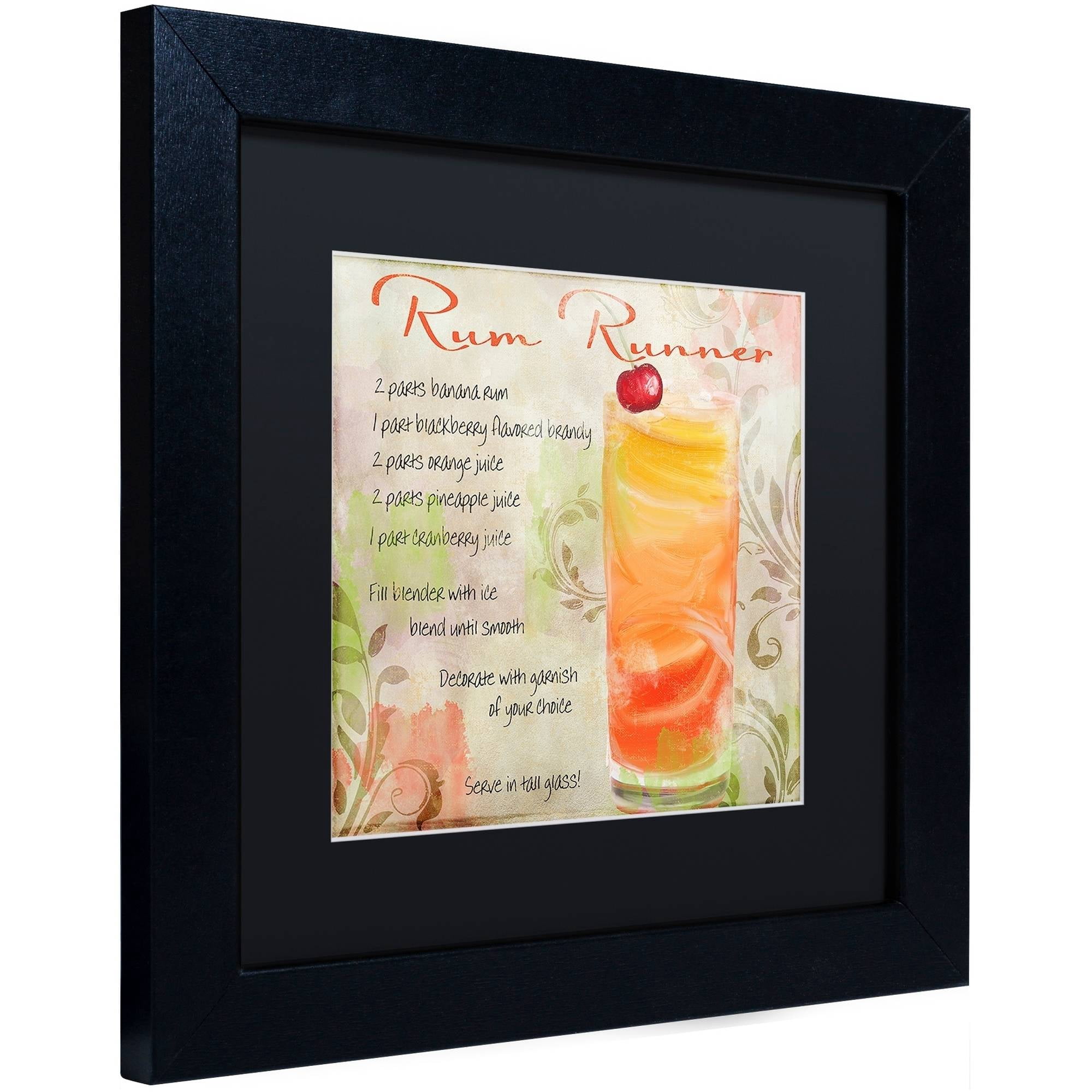 Trademark Fine Art "Cocktail Quartet III" Canvas Art by Color Bakery Black Matte, Black Frame