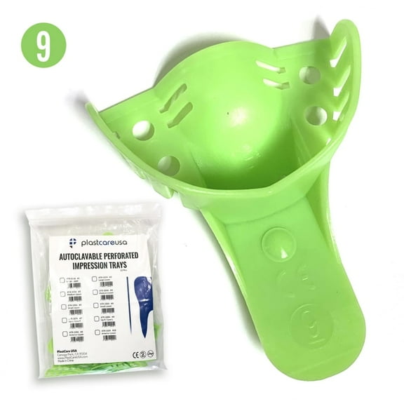 120 (10 Bags of 12) Autoclavable Dental Impression Trays Anterior Upper (# 9)