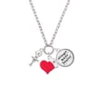 thumbnail image 2 of Delight Jewelry Silvertone 3-D Ballerina - Red Heart Nurse Strong Zoe Necklace, 2 of 4