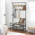 thumbnail image 3 of VASAGLE Industrial Coat Shoe Rack Hall Tree with 9 Hooks, Steel Frame Pipe Style, 39.4 x 16.3 x 71.7 inches, Greige, 3 of 5