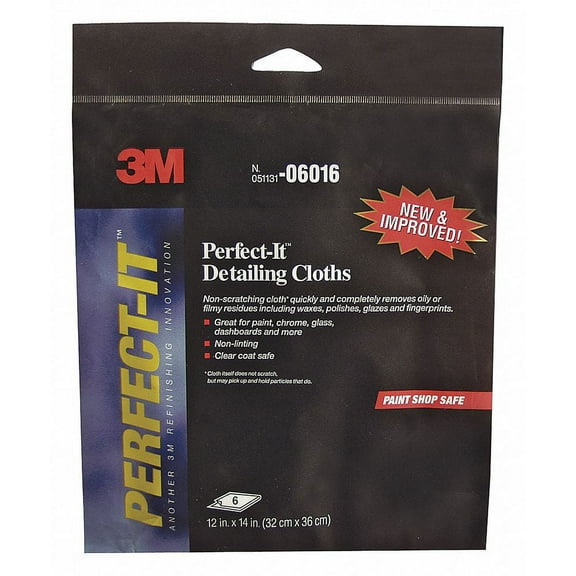 3m Detailing Cloth,Microfiber,14x12 In  6016