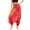 Red, variant on Women's Baggy Yoga Harem Pant Jumper Drawstring Romper High Waisted Floral Printed Boho Bohemian Jumpsuit Smocked Waisted Hippie Gypsy Blue One Size