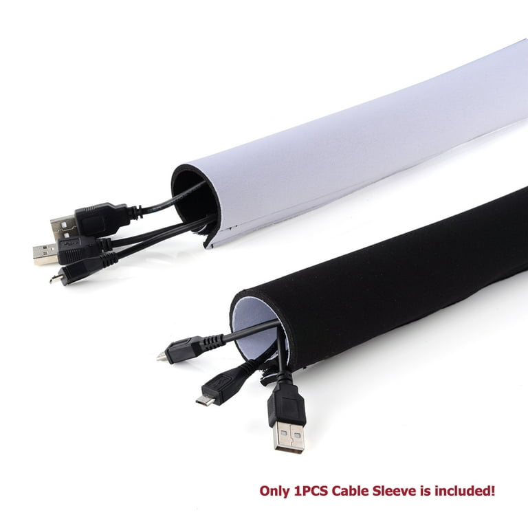 Reversible Black & White Cable Management Sleeves Neoprene Cable