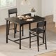 thumbnail image 2 of Juego de Comedor Alto para 2 Personas de 3 Piezas - Mesa Alta con Reposapiés y 2 Sillas Tapizadas con Respaldo - Diseño Compacto para Cocina, Comedor o Apartamento - Negro Texturizado, 2 of 8