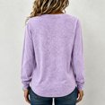 thumbnail image 7 of Dwellite Women Henley Long Sleeve Fall Sweaters Lightweight Business Casual Work Button Pullover Sweater Tops Soft 2026 Spring Winter Purple S, 7 of 7