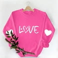 thumbnail image 5 of Ounisa Womens Valentines Sweatshirt Funny Love Heart Letter Long Raglan Sleeve Graphic Shirt Casual Pullover Top, 5 of 8