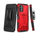 thumbnail image 2 of Compatible for Nokia G400 5G Case with Holster Belt Clip Hybrid Shockproof Protective Phone Cover with Kickstand - Red, 2 of 6