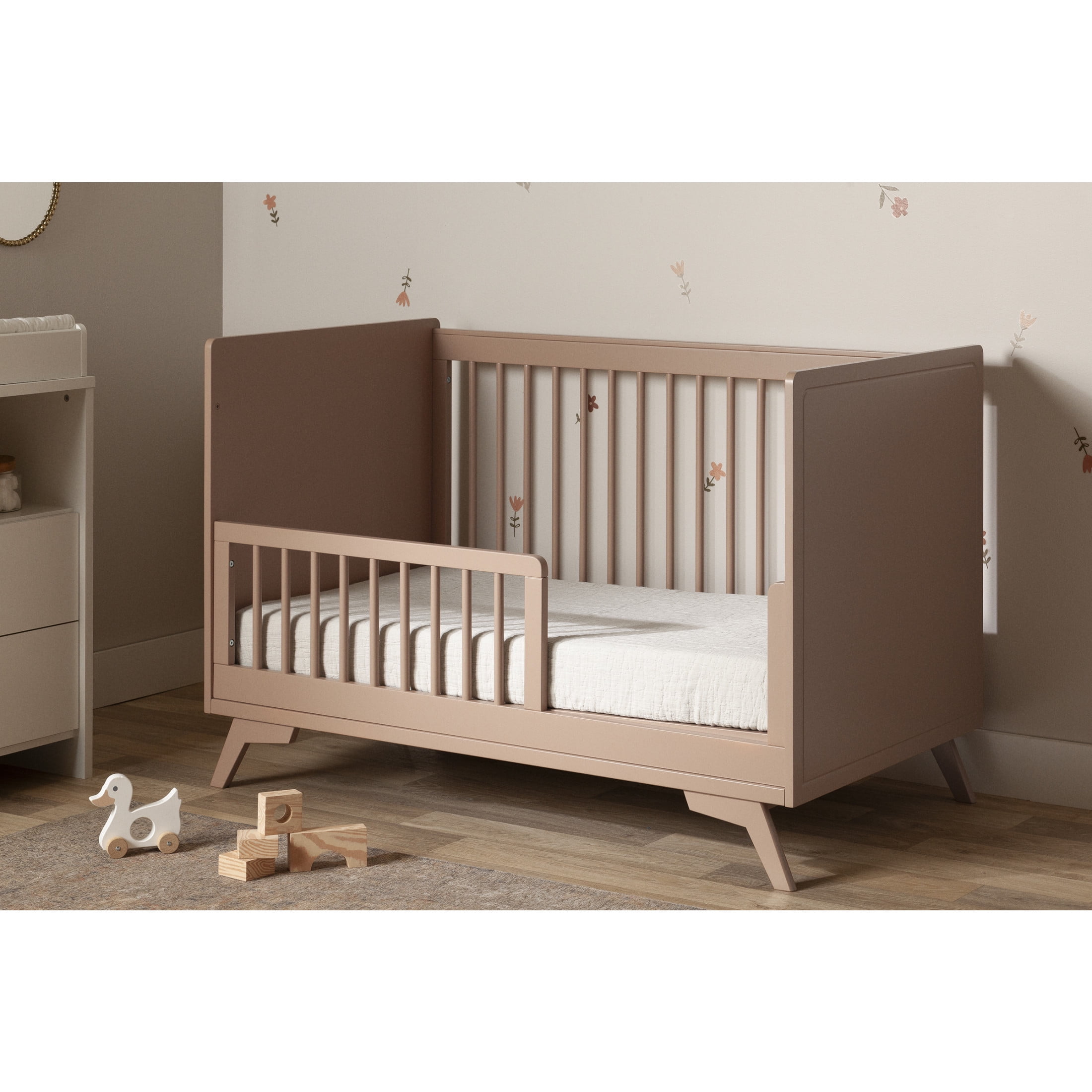 South Shore Milos, Mid-century Glam Crib, Crib Pink