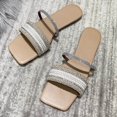 thumbnail image 5 of Juebong Sandals clearance Women's Flat Sandals Fashion Slides Open Toe Two Strap Glitter Slippers Casual Summer Size Shoes, 5 of 5