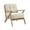 Sand, variant on Modern Gray Chair, Solid Rubberwood, 32.34" Width, Height Accent Chair With Fabric, 300lbs Weight Capacity, 32.5"x32.5"x27.5", Rustic