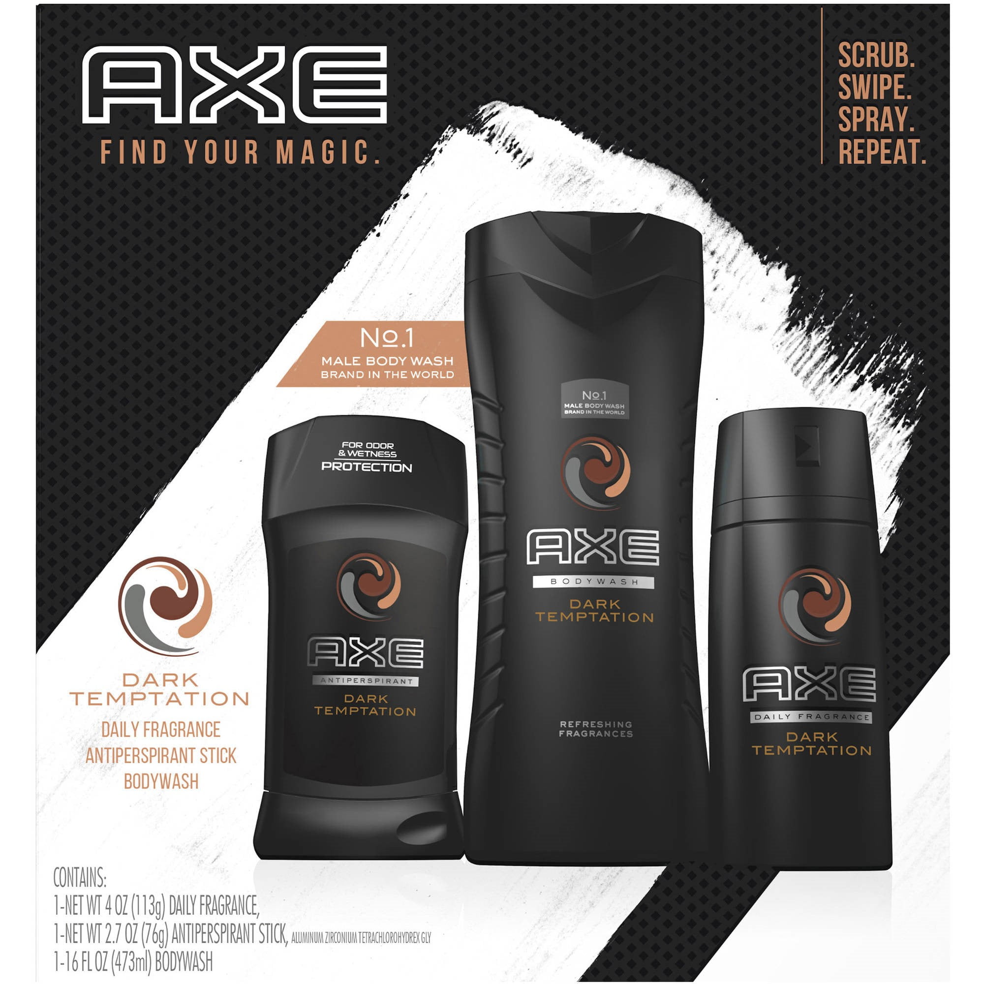 Omgaan met Buik Overtuiging AXE Regimen Gift Set for Men Dark Temptation 3 pc - Walmart.com