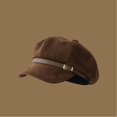 thumbnail image 2 of Vintage Newsboy Hats Women's Octagonal Hat Cabbie Baker Visor Beret Hat (Coffee One Size), 2 of 4