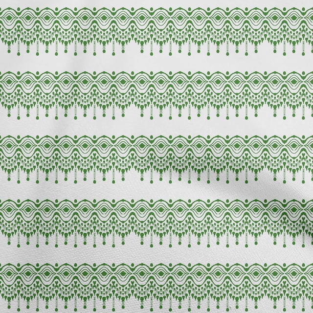 oneOone Rayon Green Fabric Asian Ikat Craft Projects Decor Fabric Printed By The Yard 56 Inch Wide-V4