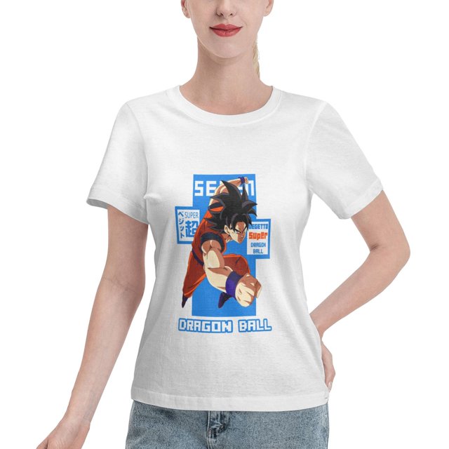 T-Shirt Basique à Manches Courtes pour Femmes Super Saiyan 04